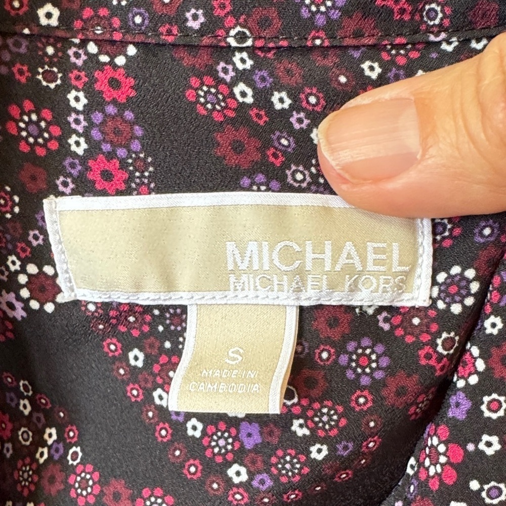 MICHAEL Michael Kors Black and Pink Paisley Jacket Small A049 - Picture 2 of 9